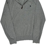 Polo By Ralph Lauren 1/4 Zip - Large Gray Cotton