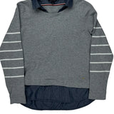 Tommy Hilfiger Striped Sweatshirt - Large Grey Cotton