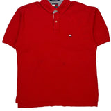 Tommy Hilfiger Polo Shirt - Large Red Cotton
