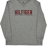 Tommy Hilfiger Spellout Long Sleeve T-Shirt - 2XL Gray Cotton