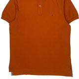 Tommy Hilfiger Polo Shirt - Small Orange Cotton