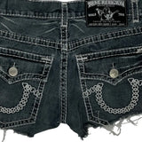True Religion Denim Shorts - 33W UK 12 Dark Wash Denim