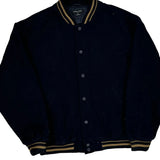 Yarra Trail Varsity Jacket - 2XL Black Wool Blend
