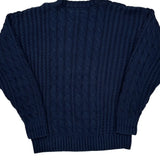 Tommy Hilfiger Cable Knit Sweater - Medium Navy Cotton