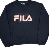 Fila Spellout Sweatshirt - 2XL Navy Cotton