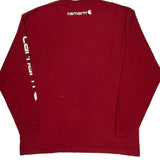 Carhartt Spellout Long Sleeve T-Shirt - XL Red Cotton