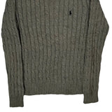 Polo By Ralph Lauren Cable Knit Sweater - Medium Gray Cotton