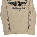 Freedom Heritage Harley Davidson Graphic Long Sleeve T-Shirt - Large Beige Cotton