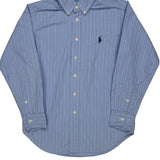 Age 8 Ralph Lauren Striped Shirt - Small Blue Cotton