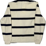 Polo By Ralph Lauren Striped Rugby Shirt - Medium Cream Cotton
