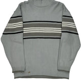 Southpole Striped Sweater - XL Gray Acrylic