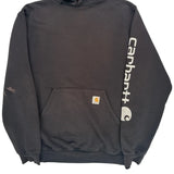 Carhartt Spellout Hoodie - Medium Black Cotton Blend