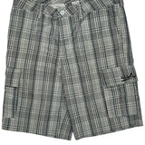 Quiksilver Checked Cargo Shorts - 38W 11L Grey Cotton
