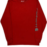 Carhartt Long Sleeve T-Shirt - Small Red Cotton