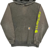 Carhartt Spellout Hoodie - Medium Grey Cotton Blend