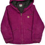 Age 7-8 Carhartt Jacket - Small Purple Cotton