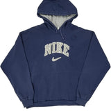 Nike Spellout Hoodie - XL Blue Cotton
