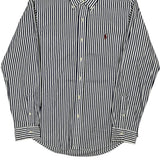 Ralph Lauren Striped Shirt - Medium Navy Cotton