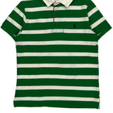 Polo By Ralph Lauren Striped Polo Shirt - Medium Green Cotton