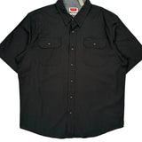 Wrangler Short Sleeve Shirt - Large Black Cotton