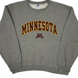 Minnesota Russell Athletic College Sweatshirt - Large Grey Cotton Blend