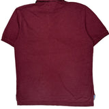 Tommy Hilfiger Polo Shirt - Large Burgundy Cotton