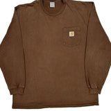 Carhartt Long Sleeve T-Shirt - Large Brown Cotton
