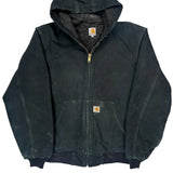 Made In USA Carhartt Tall Jacket - Large Black Cotton