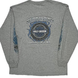 Heartland Harley Davidson Burlington Iowa Harley Davidson Graphic Long Sleeve T-Shirt - XL Gray Cotton