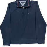 Tommy Hilfiger 1/4 Zip - Large Navy Cotton