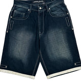 Unbranded Contrast Stitch Denim Shorts - 33W 12L Dark Wash Cotton