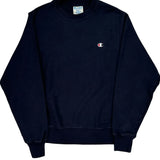 Reverse Weave Champion Sweatshirt - Small Navy Cotton