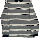 Lacoste Striped Long Sleeve Polo Shirt - 2XL Navy Cotton