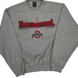 Nike College Sweatshirt - Large Gray Cotton