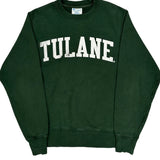 Tulane Champion College Sweatshirt - Small Green Cotton Blend