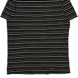 Lacoste Striped T-Shirt - Medium Black Cotton