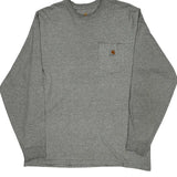 Carhartt Long Sleeve T-Shirt - Large Grey Cotton