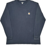 Carhartt Long Sleeve T-Shirt - XL Blue Cotton