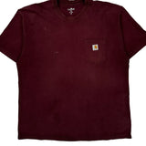 Carhartt T-Shirt - 2XL Burgundy Cotton