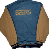 Beers Holloway College Varsity Jacket - Large Beige Denim