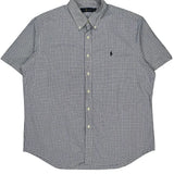 Ralph Lauren Checked Short Sleeve Shirt - XL Blue Cotton