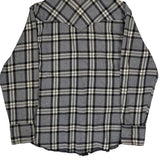 Wrangler Checked Flannel Shirt - Large Grey Cotton