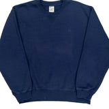 90s Blank Russell Athletic Sweatshirt - Large Navy Cotton Blend