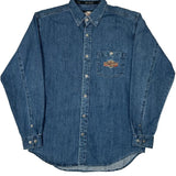 American Legend Harley Davidson Denim Shirt - Large Blue Cotton