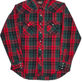 Wrangler Checked Flannel Shirt - Large Green Cotton