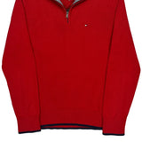 Tommy Hilfiger 1/4 Zip - Medium Red Cotton