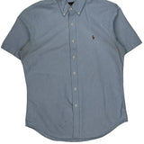 Ralph Lauren Slim Fit Short Sleeve Shirt - Large Blue Cotton