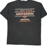 Lawless Renton Harley Davidson Graphic T-Shirt - 2XL Black Cotton