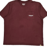 Carhartt Graphic T-Shirt - 2XL Burgundy Cotton