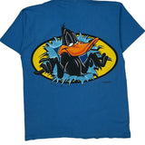 Single Stitch Looney Tunes Changes Cartoon T-Shirt - Large Blue Cotton